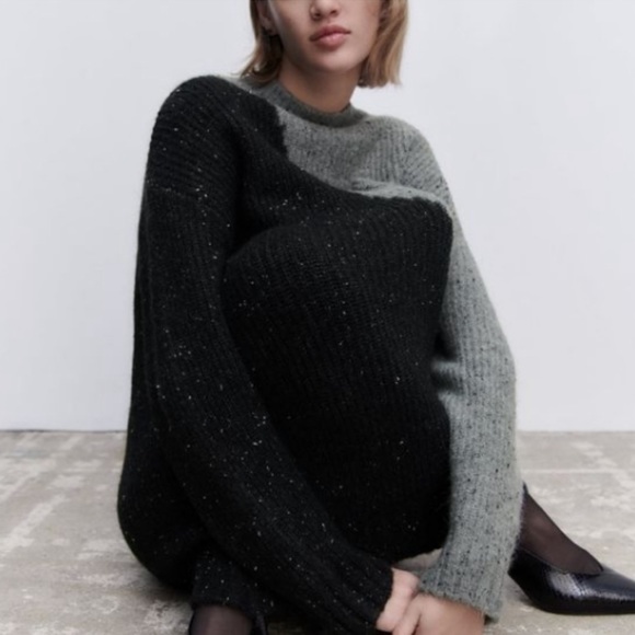 NEW ZARA Women’s Colorblock Knit Sweater - Picture 3 of 4